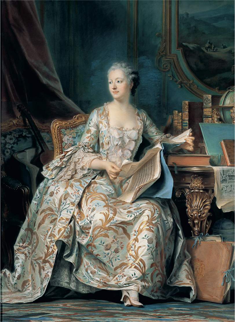 2 
Maurice-Quentin de La Tour, Madame de Pompadour, ca. 1755, pastel on vellum, 175 × 128 cm. Paris, Louvre
