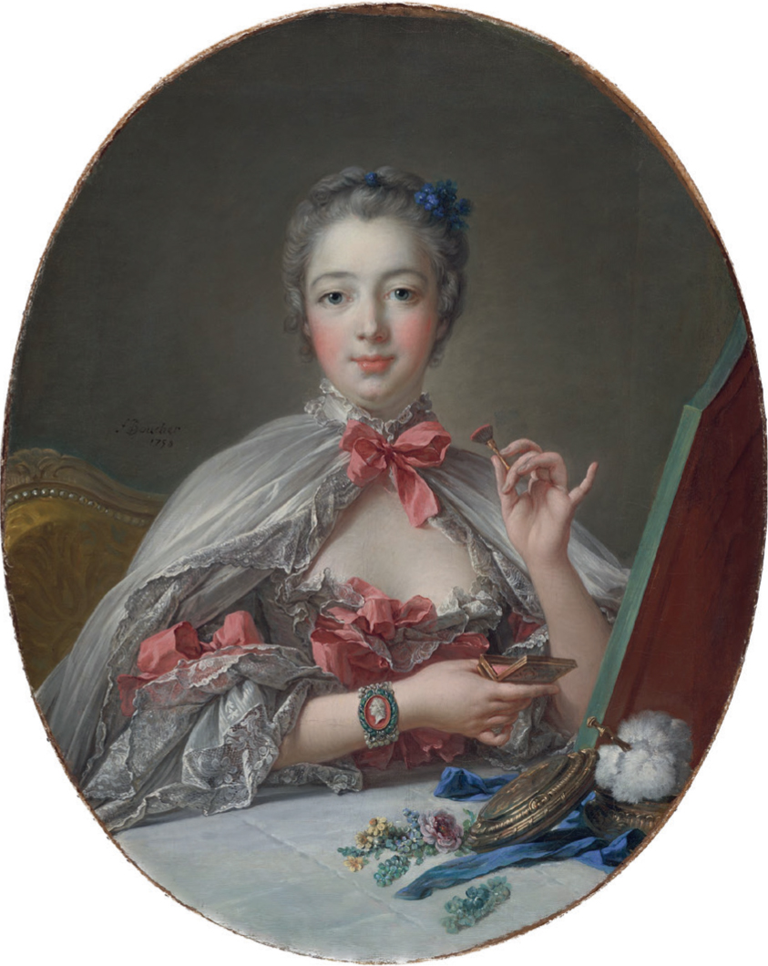 5 
François Boucher, Madame de Pompadour at Her Toilette, ca. 1750–1758, oil on canvas, 81.2 × 64.9 cm. Cambridge, MA, Fogg Art Museum, Harvard University Art Museum, Bequest of Charles E. Dunlap
