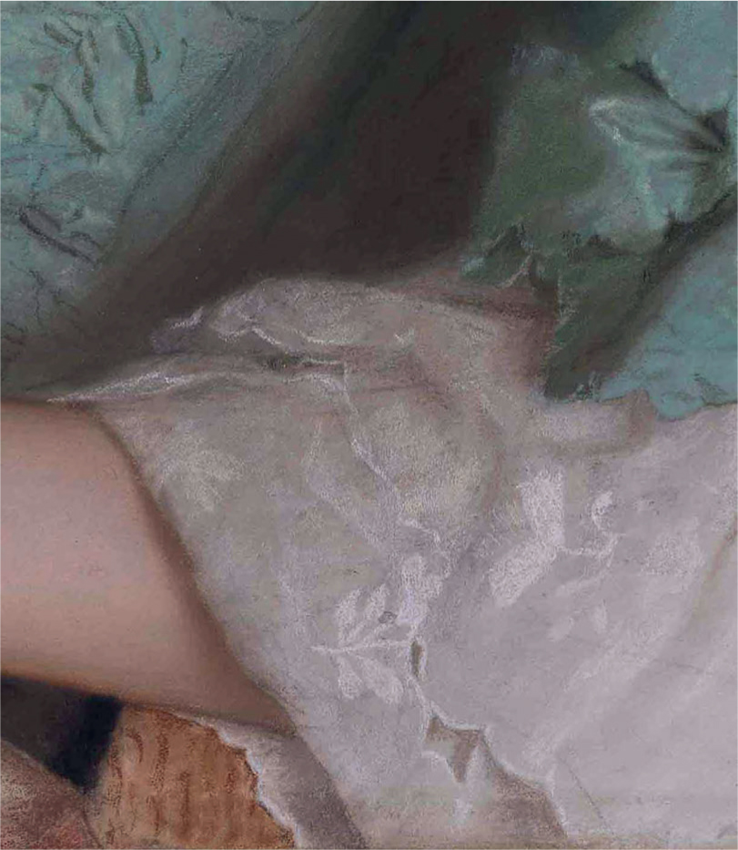 22 
Detail of the armrest of the chair from Jean-Étienne Liotard, The Breakfast (“Portrait d’une Dame prenant du Chocolat”; fig. 9)
