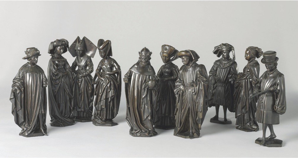 7 Attributed to Renier I van Thienen (after Jacob van Gerines), ‘Mourners’ from the Tomb of Isabella of Bourbon, Countess of Charolais, ca. 1476 – 1478, brass, 54.4 to 58 cm in height. Amsterdam, Rijksmuseum, inv. no. BK-AM-33A-J