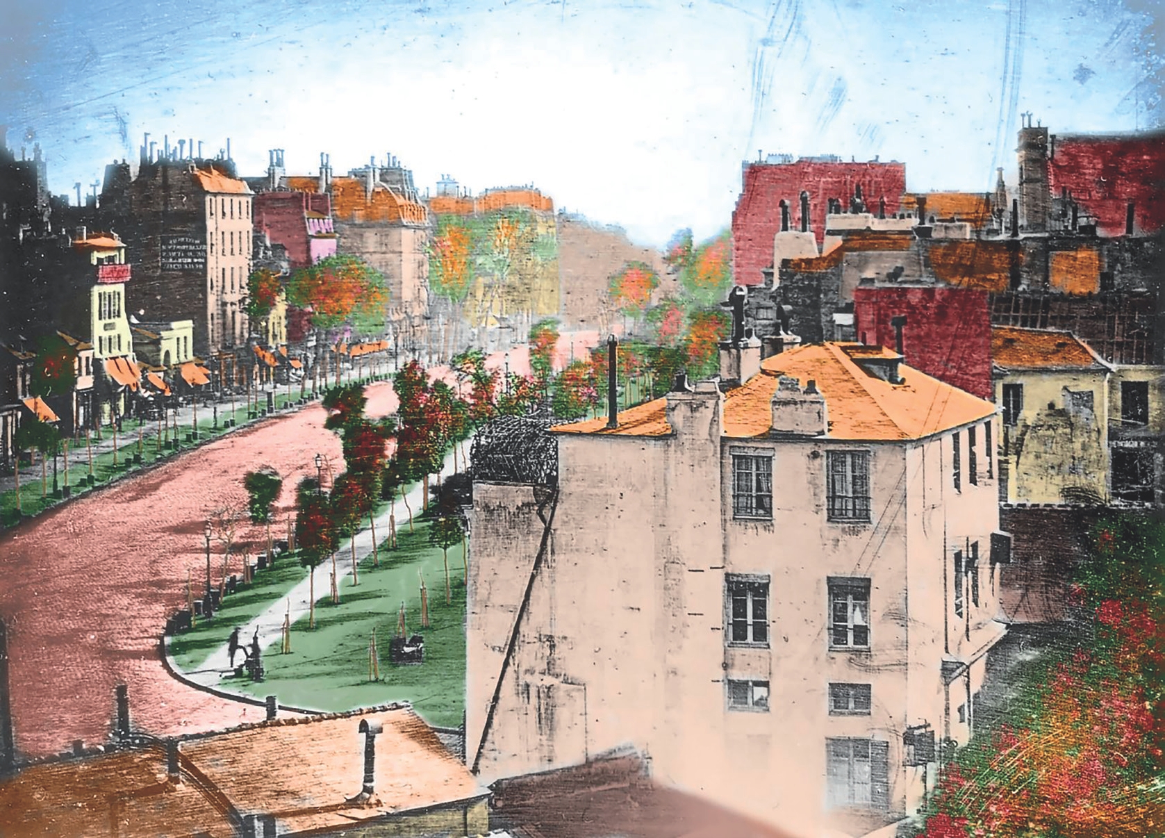 3 
Colorized version of Daguerre’s Vue du Boulevard du Temple by Charles Leo, published online on 28 October 2010