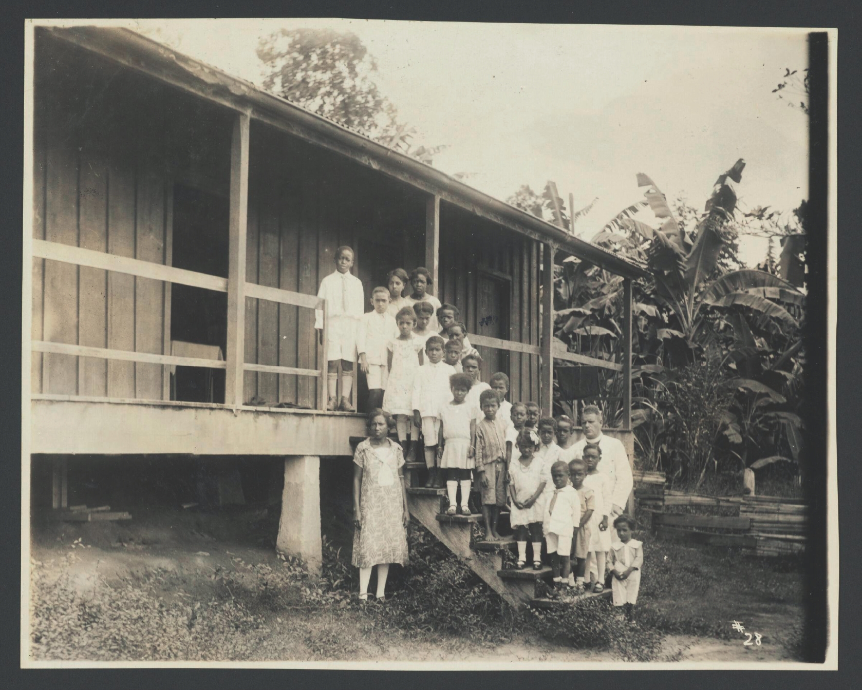 5 
United Fruit Company second class school at Quirigua, Guatemala, 19 July 1927, gelatin silver process on paper, 20.3 × 25.4 cm. Boston, Baker Library Special Collections and Archives, Harvard Business School