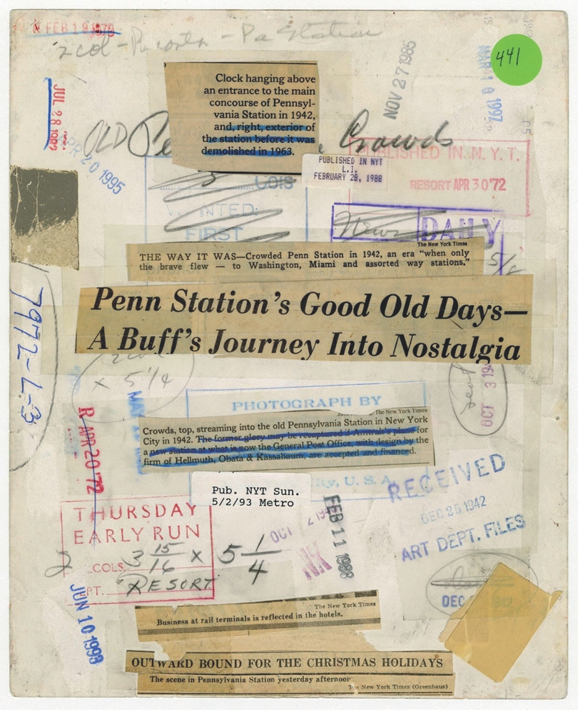 1 
Back of a print of Alfred Eisenstadt, Pennsylvania Station in 1943 from the New York Times Archival Library