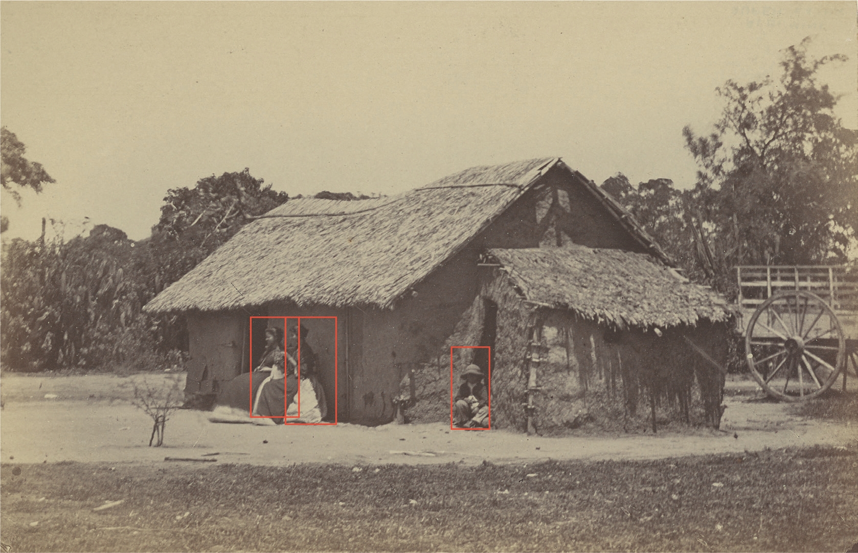 4 
Bounding box visualization for detected people. Photograph: Esteban Gonnet, [Rancho], approximately 1866, albumen silver print. Los Angeles, Getty Research Institute