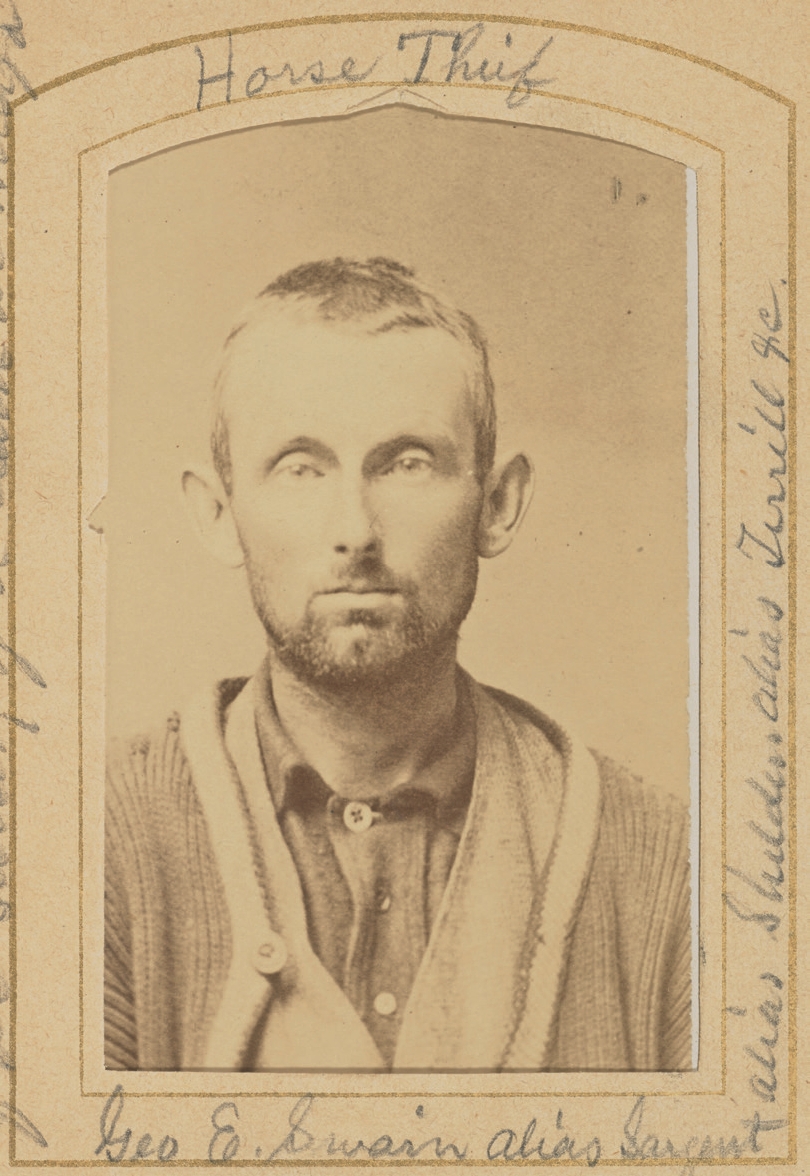 6 
Unknown maker, American, [George E. Swain alias Sargeant, Horse Thief], June 1886, albumen silver print, 9.5 × 6.7 cm. Los Angeles, J. Paul Getty Museum