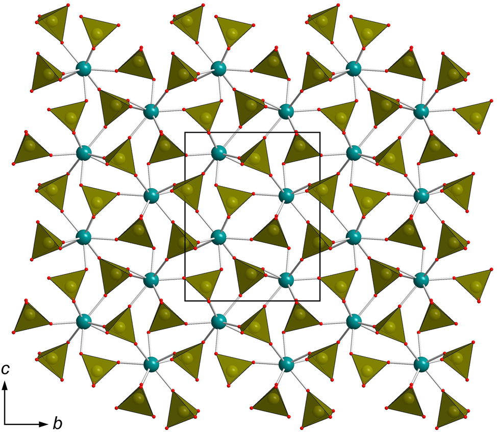 Figure 1: 
General projection of the crystal structure of Ca(ReO4)2.
