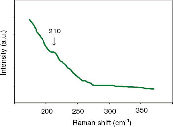 Figure 4: Raman spectra of molten NaCl–BaCl2 eutectic, 943 K.