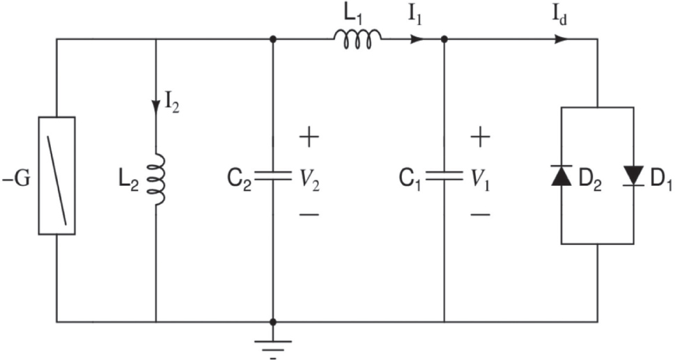 Figure 1: Schematic diagram of the SHCCO. The Chua’s diode present in [40] has been replaced with switching antiparallel diodes of types 1N4148.
