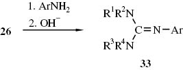Schema 15 N-Arylguanidine 33 aus Harnstoff/POCl3-Addukten 26 und aromatischen Aminen.