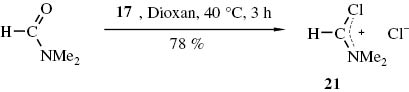 Schema 9 N,N-Dimethyl-chlormethyleniminium-chlorid (21) aus N,N-Dimethylformamid und Phthaloylchlorid (17) [62].