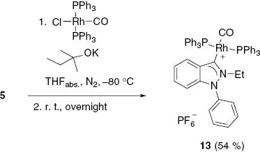 Scheme 8 Synthesis of the rhodium complex 13.