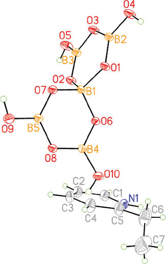 Fig. 4: ortep plot of the components of complex 2.