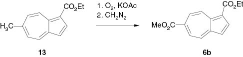 Scheme 4: Preparation of 1-ethyl 6-methyl azulene-1,6-dicarboxylate by air oxidation.