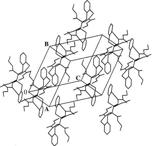Fig. 3: Projection of the crystal structure of meso-5.
