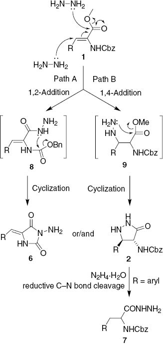 Scheme 4: Plausible reaction pathway for formation of 2, 6, and 7.