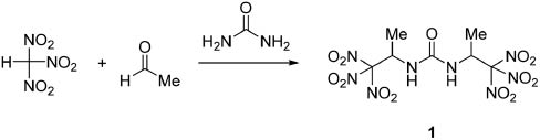 Scheme 1: Synthesis of N,N′-bis(1,1,1-trinitropropan-2-yl)urea (1).
