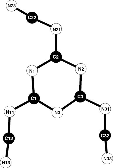 Fig. 2: The [TCM] anion as found in NaA5[TCM]2 · 4 H2O (A = Rb or Cs).