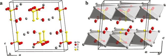 Fig. 1: Section of the unit cell of Cs2S2O3·H2O.