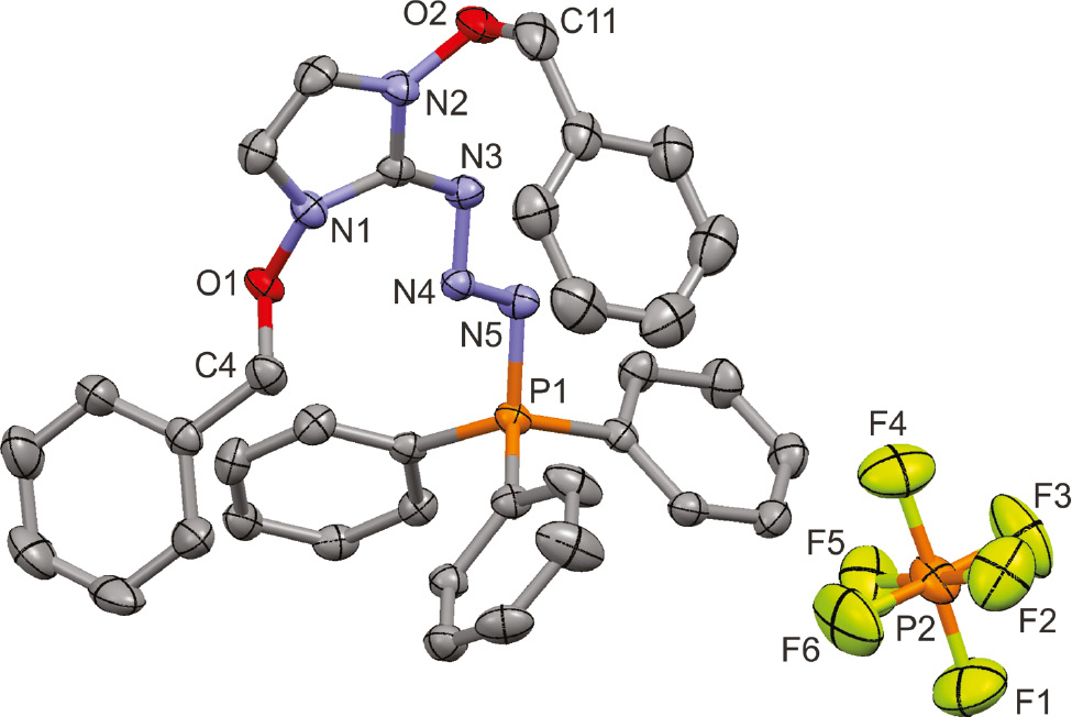 Fig. 4: Molecular structure of phosphazide 4 in the crystal. For clarity, H atoms have been omitted.