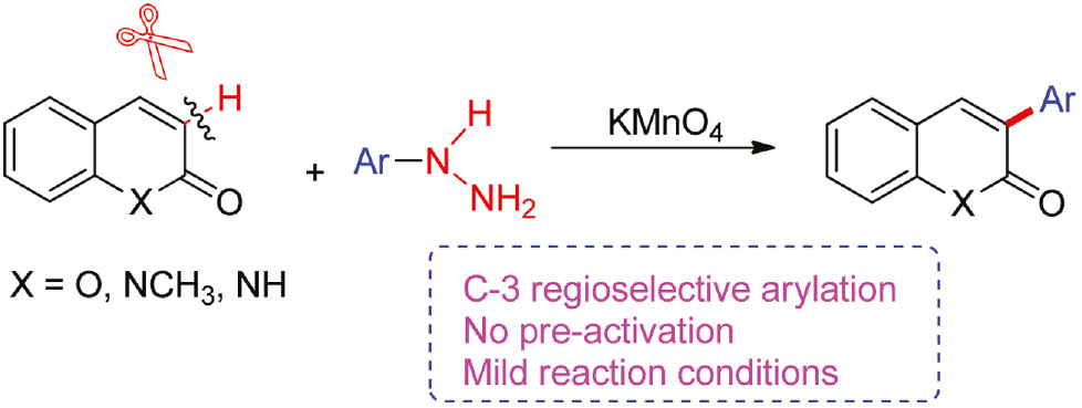 Scheme 1: Synthesis of 3-arylcoumarins and 3-arylquinolinones.