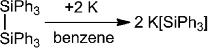 Scheme 2: Synthesis of the donor-free potassium silanide K[SiPh3].