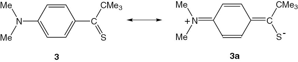 Scheme 3: Resonance of the thioketone 3.