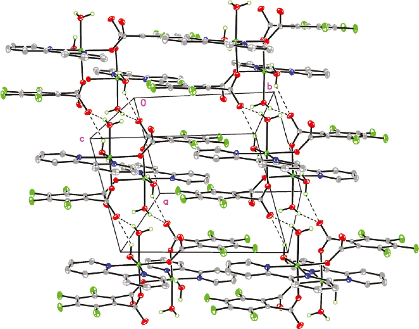 Fig. 2: Layer formed by hydrogen bonding interactions in 1.