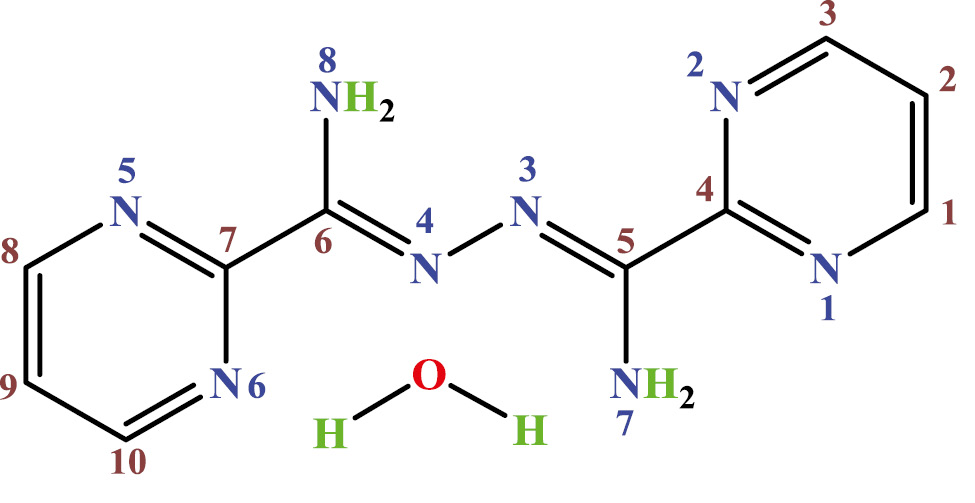 Scheme 1: Structure of the APPH·H2O with atom labeling.
