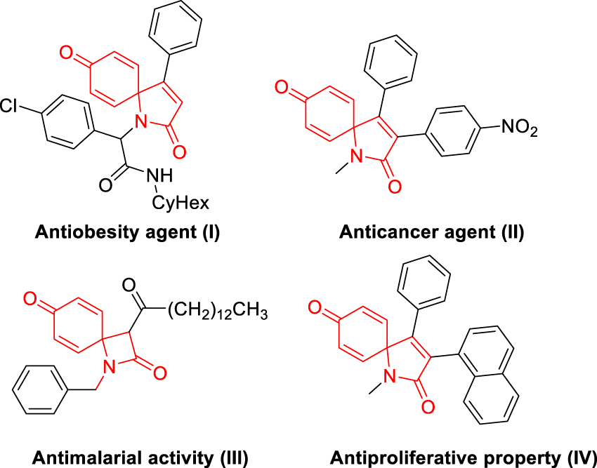 Figure 1: 
Structure of representative spirocyclic bioactive molecules.
