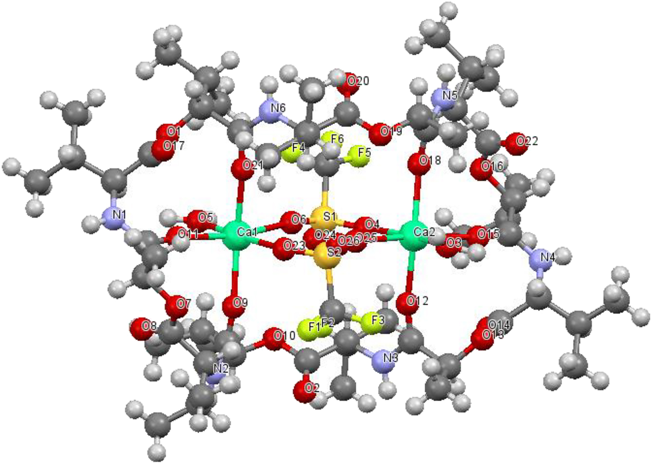Figure 1: 
Molecular structure of the Group 1 cation, Mercury representation [10].
