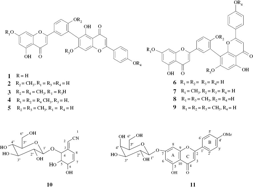Figure 1: Structures of compounds 1–11.