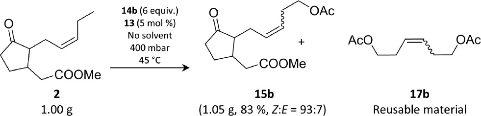 Scheme 4: Gram-scale preparation of 15b employing catalyst 13.