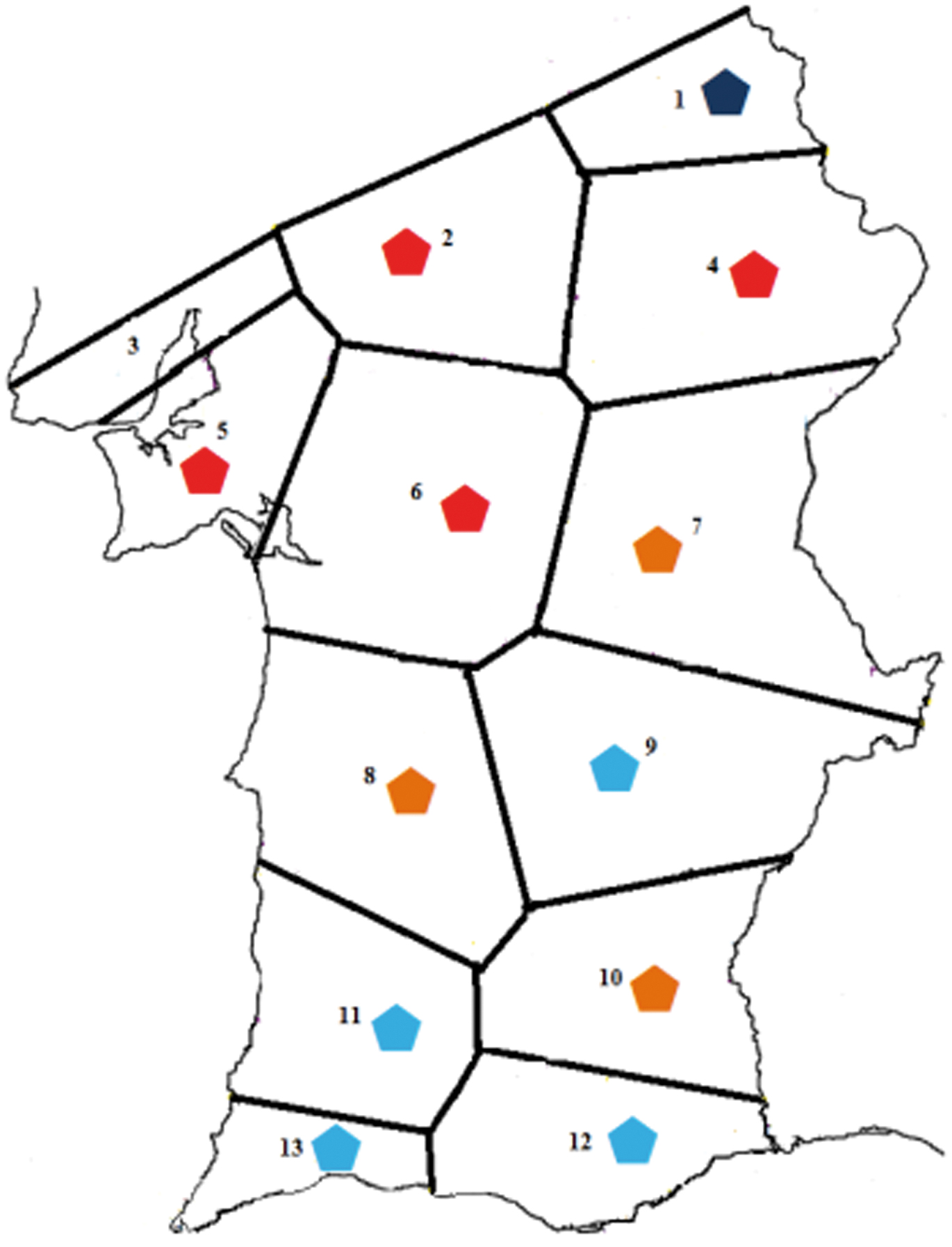 Mapa 9-2: Valores em função comunicativa entre Freixial e os outros pontos (graus 0 e 1 vs. grau 2, valores percentuais).