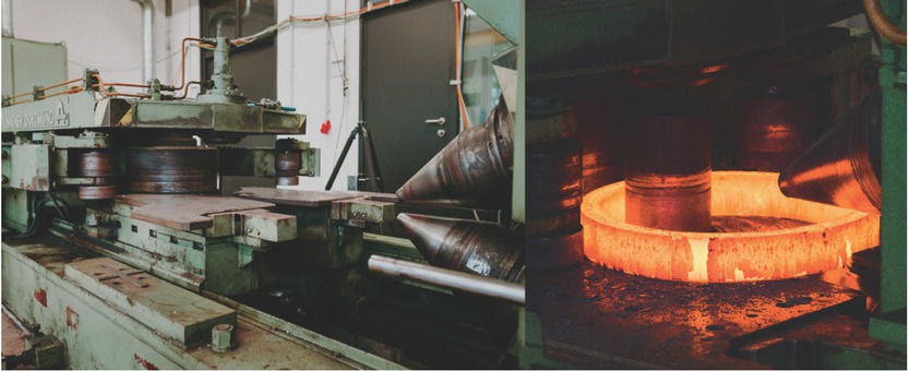 Figure 1 The radial-axial ring rolling machine at the Chair for Production Systems, Ruhr-University Bochum, Germany