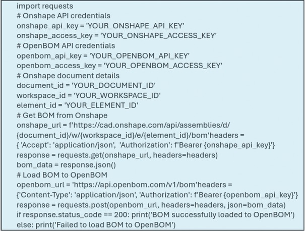 Bild 3 Eingabe ChatGPT: „BOM-Übertragung von CAD-System Onshape zu PLM-System OpenBOM“