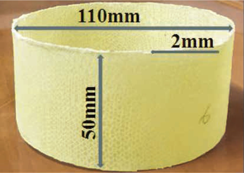 Figure 4 Tubular composite cut into the desirable sample size