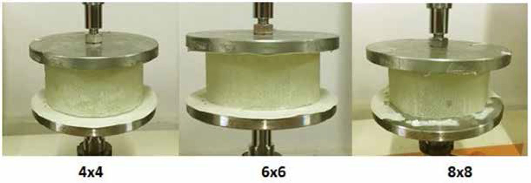 Figure 5 Samples for the three different knitting structures