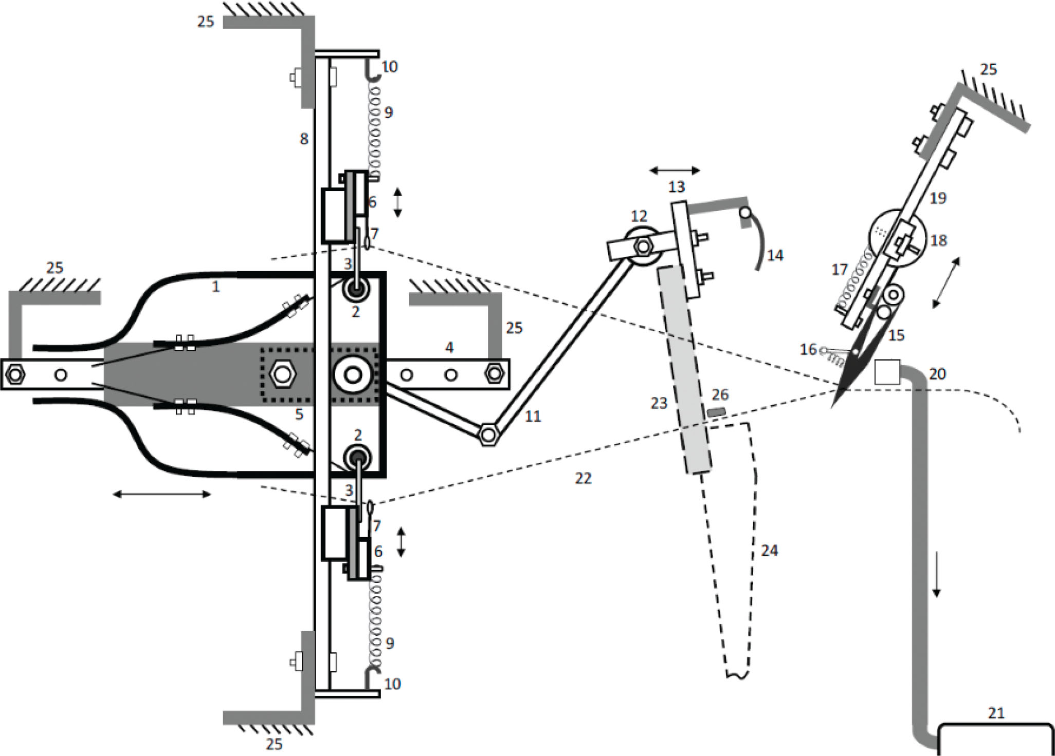 Figure 2 Schematic of the novel false selvedge eliminating mechanism.