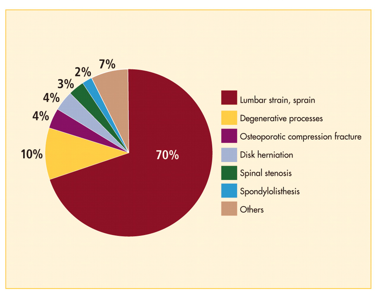 Figure.   
          
            Common conditions in the differential diagnosis of mechanical low back pain.
          
        
