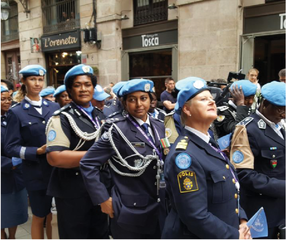 Figure 4: UNPOL female officers, Parade during the Training Conference in Barcelona, October 2016, Picture Ismene Gizelis.